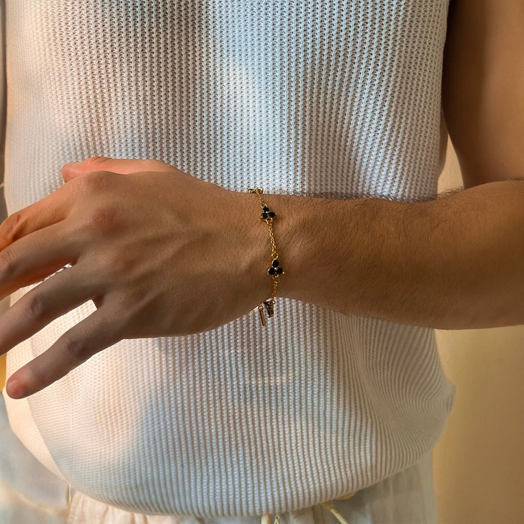 Bracelet trèfle à 3 feuilles, style chic et habillé, homme moderne et tendance, modèle Rapha - La Boutique du Bracelet
