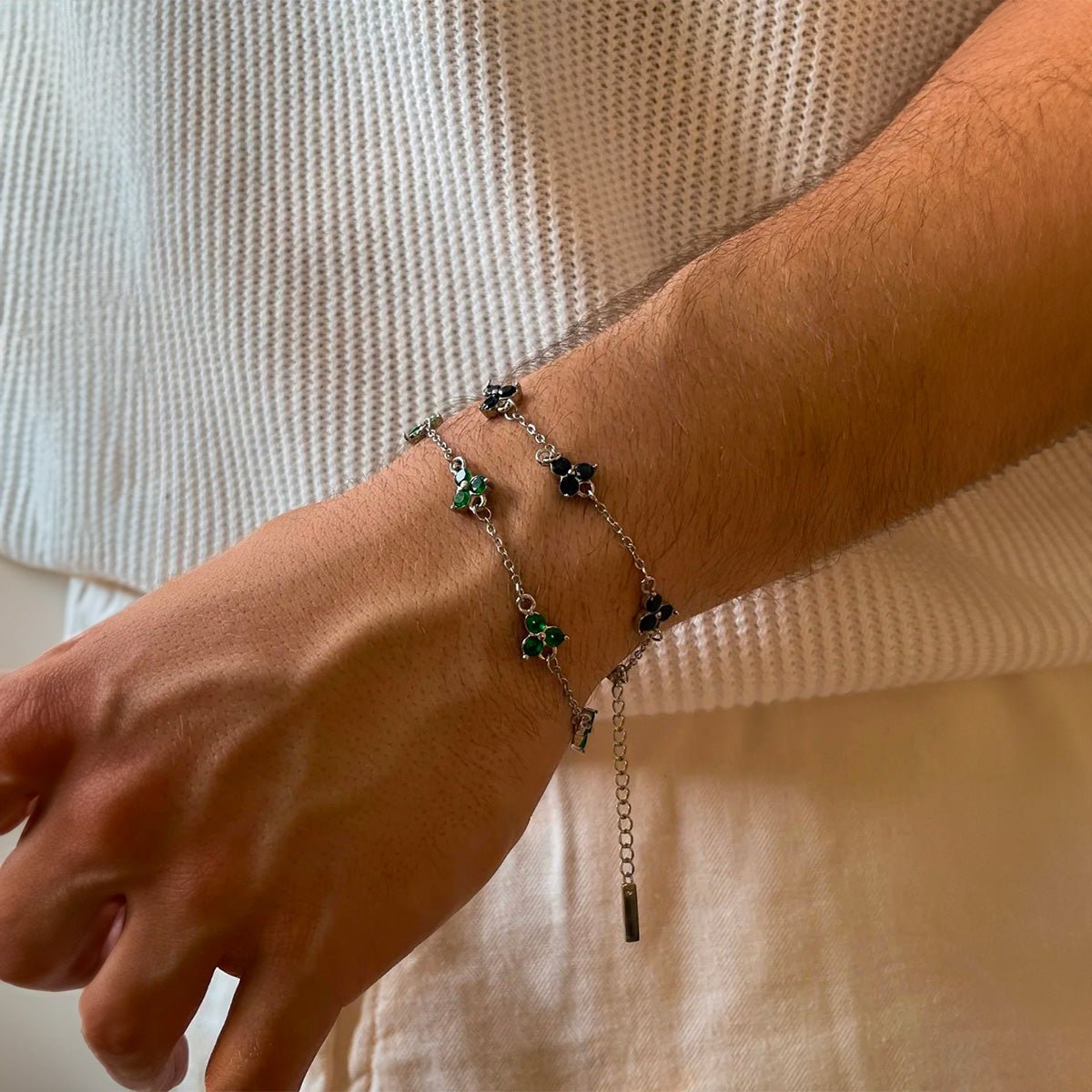 Bracelet trèfle à 3 feuilles, style chic et habillé, homme moderne et tendance, modèle Rapha - La Boutique du Bracelet
