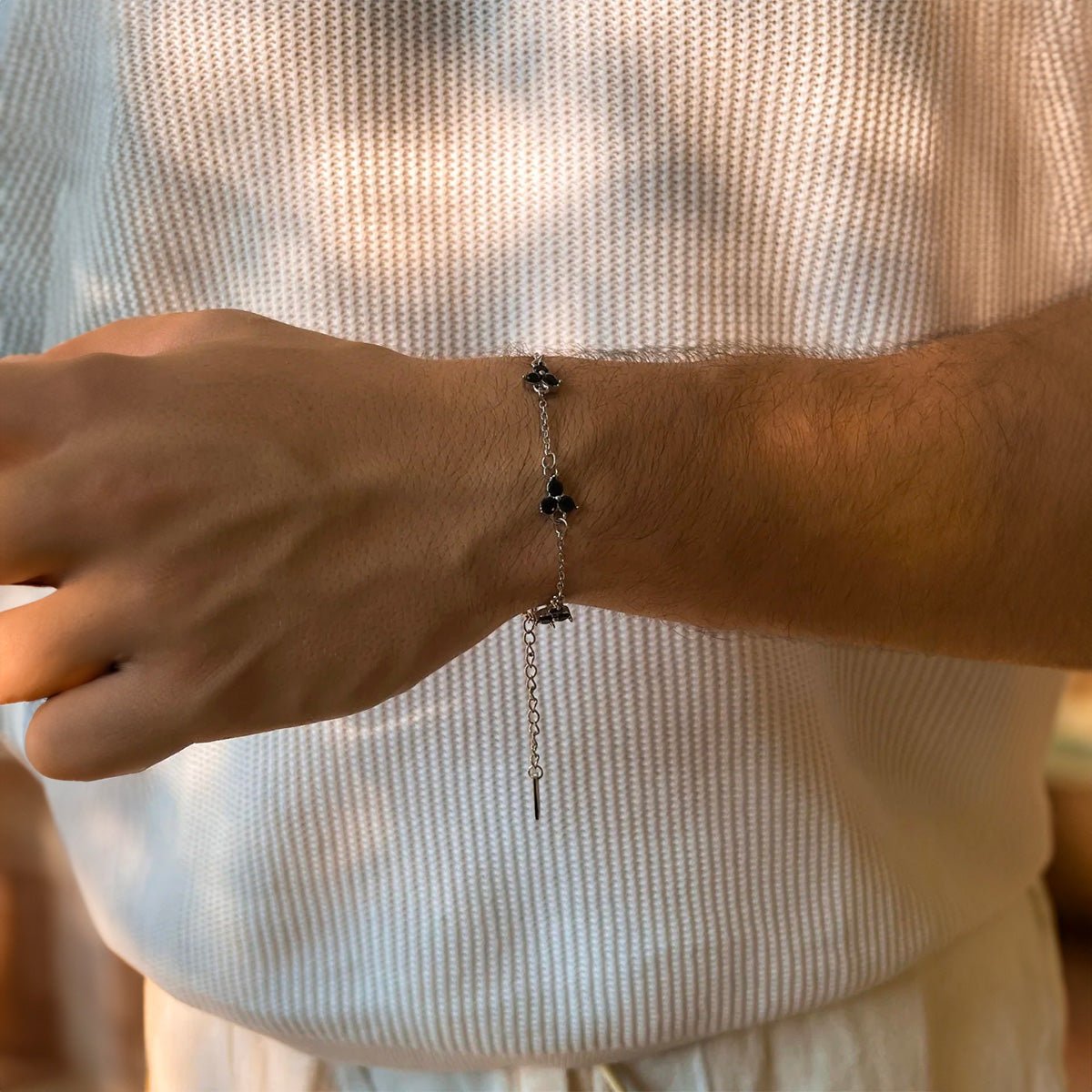 Bracelet trèfle à 3 feuilles, style chic et habillé, homme moderne et tendance, modèle Rapha - La Boutique du Bracelet