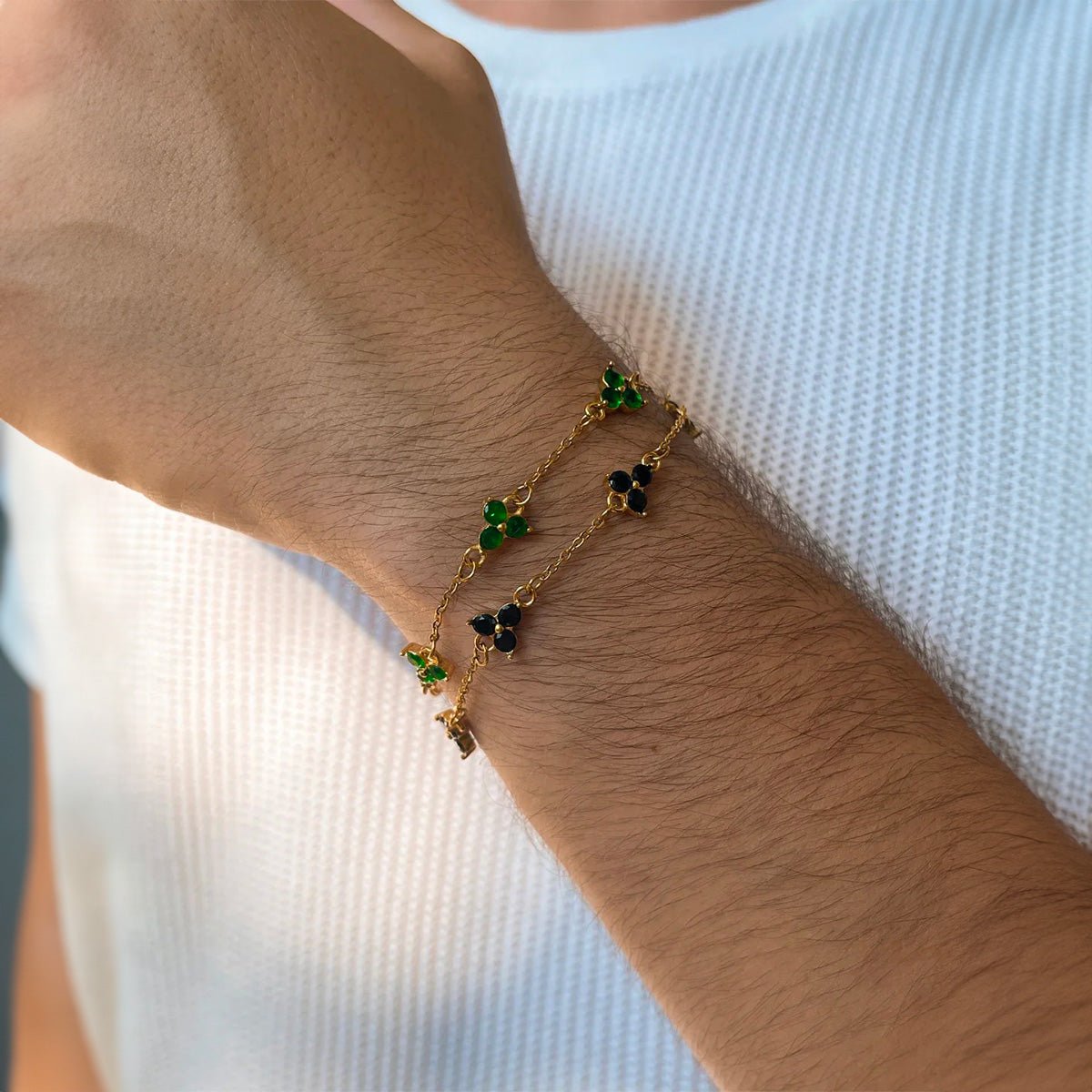 Bracelet trèfle à 3 feuilles, style chic et habillé, homme moderne et tendance, modèle Rapha - La Boutique du Bracelet