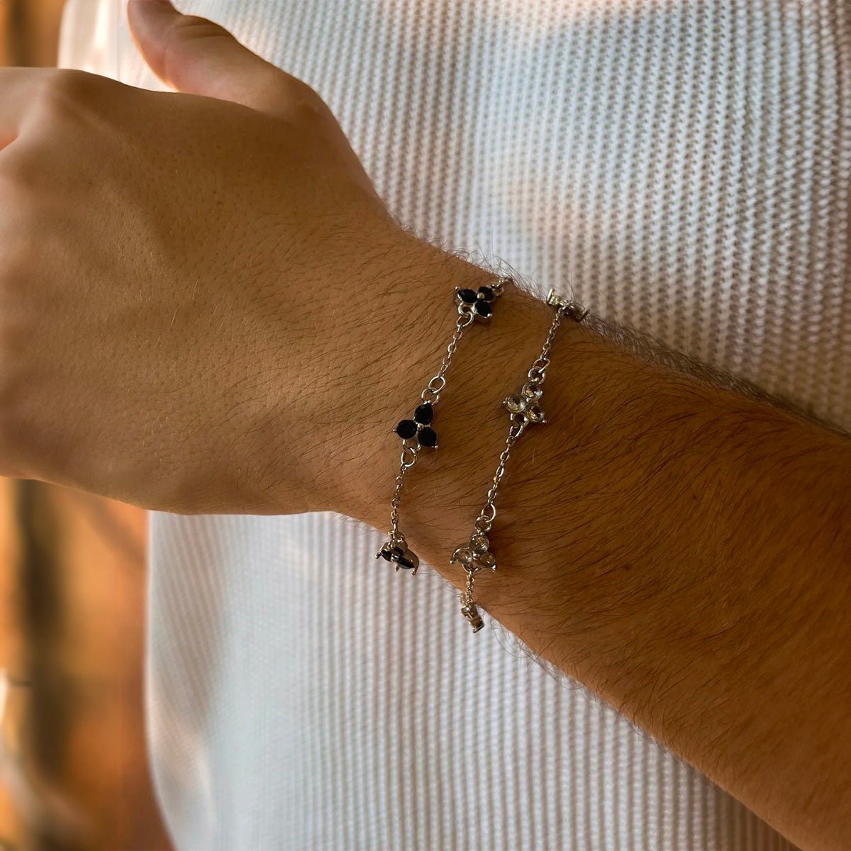 Bracelet trèfle à 3 feuilles, style chic et habillé, homme moderne et tendance, modèle Rapha - La Boutique du Bracelet