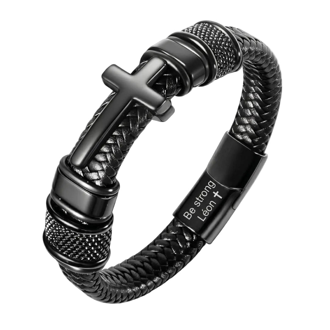 Mehrreihiges geflochtenes Armband mit Tigerauge-Perlen, Magnetverschluss, für Herren, Modell Cébreu