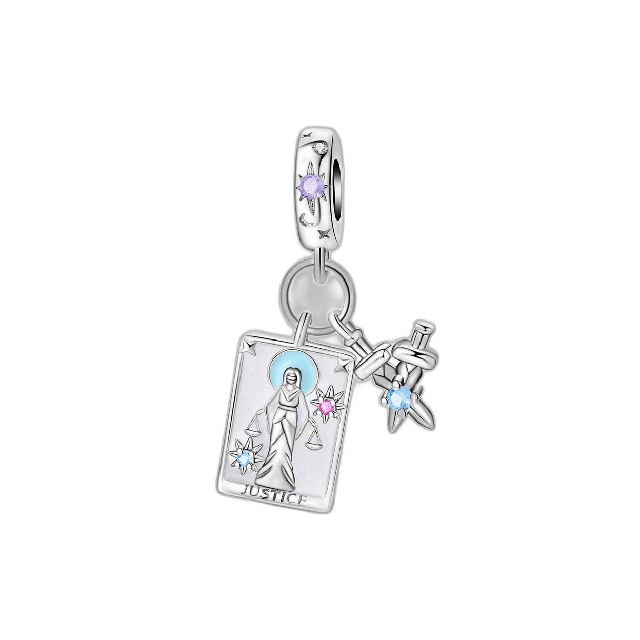 Classic charm, Justice tarot card (sword), for women, Ensiferia model