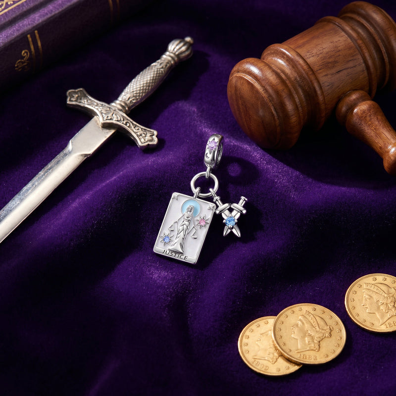 Classic charm, Justice tarot card (sword), for women, Ensiferia model
