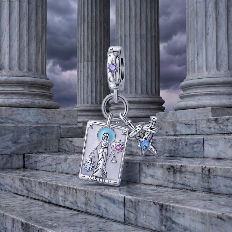 Classic charm, Justice tarot card (sword), for women, Ensiferia model