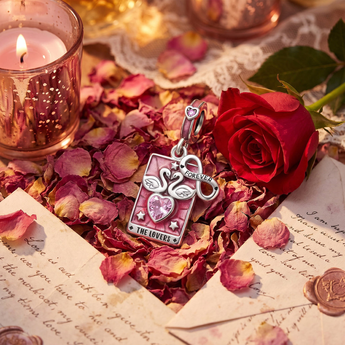 Klassisk charm, tarotkortet De Elskende, til kvinder, model Amoris