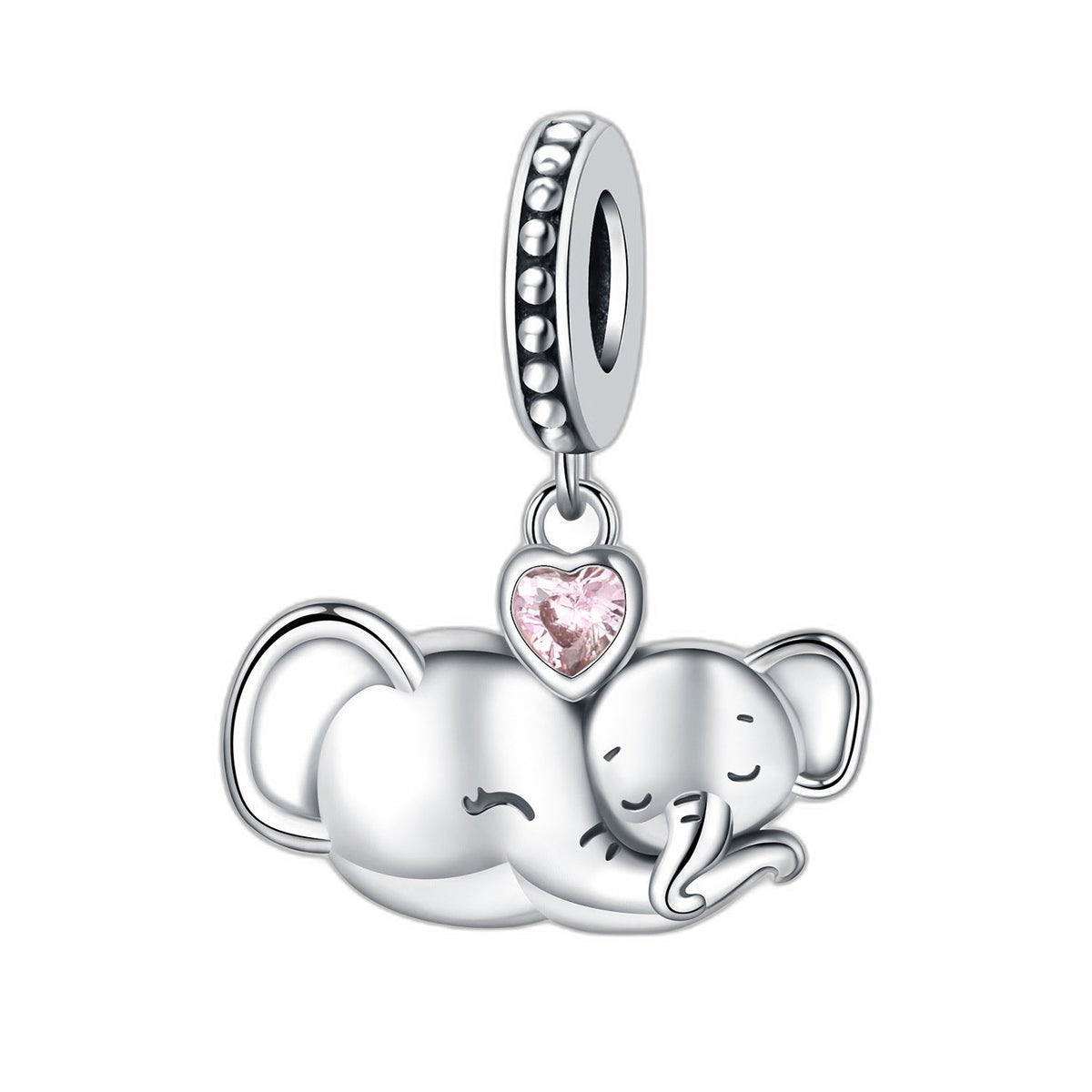 Charm pendant, éléphant mère bébé mignon, pour femme, modèle Elephamour