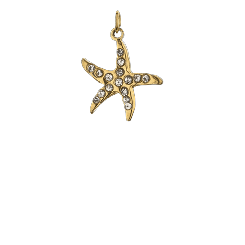 Charm pendant étoile de mer strass, pour femme, modèle Coralia