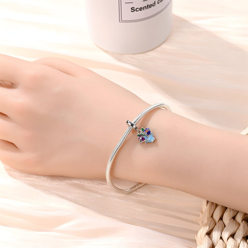 Colgante con flores de pensamiento, para mujer, modelo Pensia