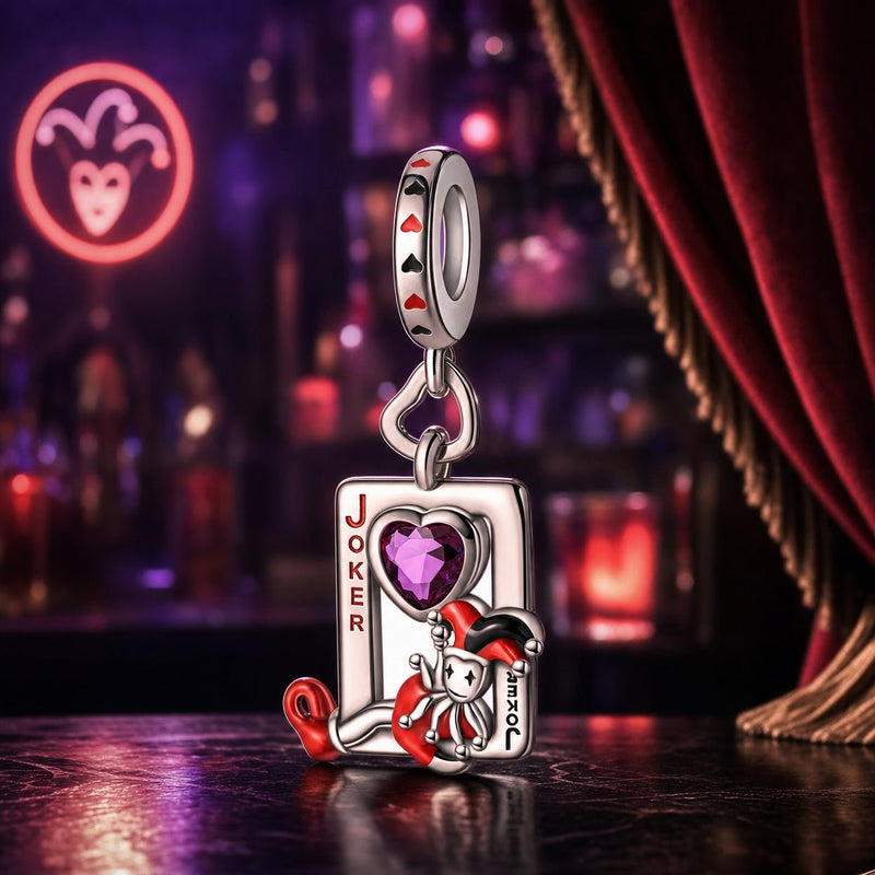 Charm vedhæng, Joker spillekort, til kvinder, model Jokeria