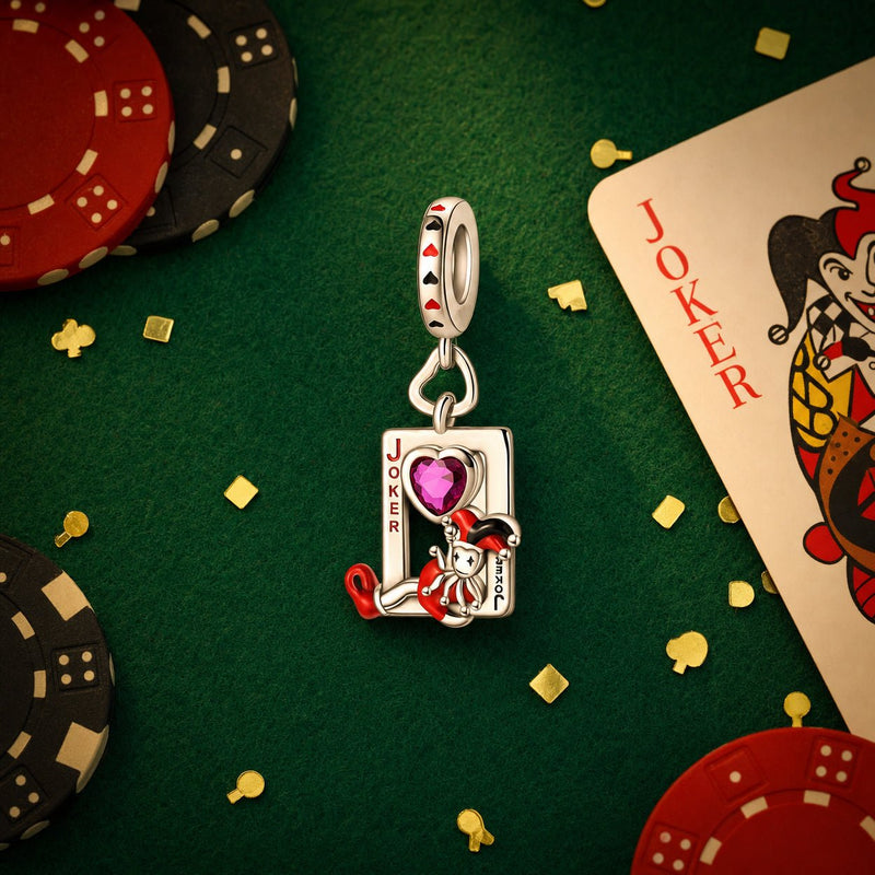 Charm vedhæng, Joker spillekort, til kvinder, model Jokeria