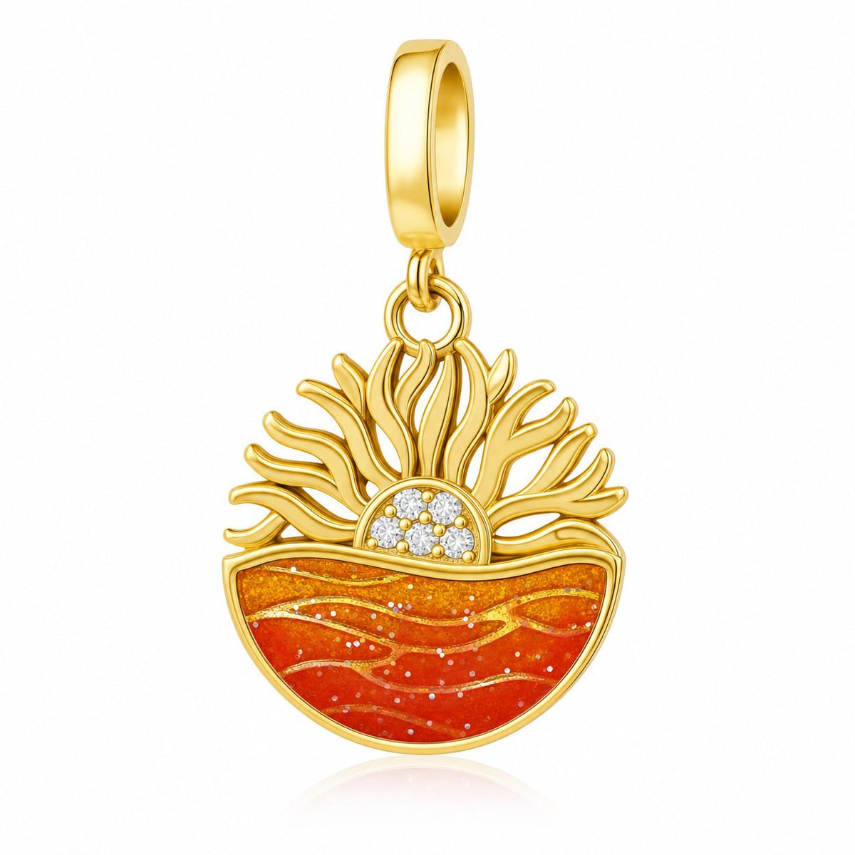 Charm-Anhänger, Sonnenaufgang über dem Ozean, für Damen, Modell Aurelia