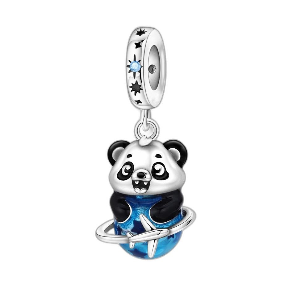 Κρεμαστό γούρι, χαριτωμένο panda ταξιδιώτης, για γυναίκα, μοντέλο Pandaglobe