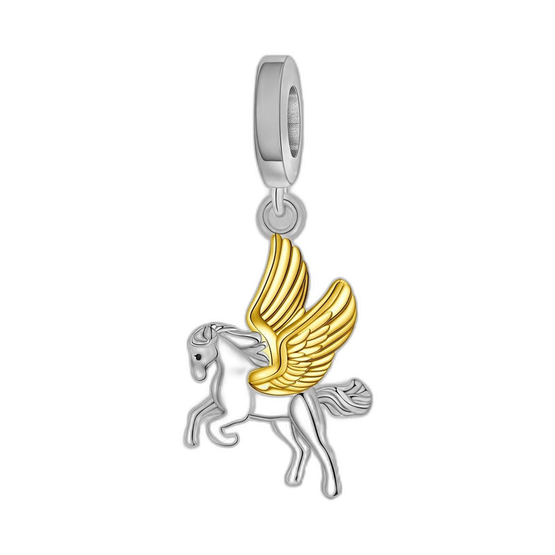 Charm pendant, pégase iridescent mignon, pour femme, modèle Pegasia