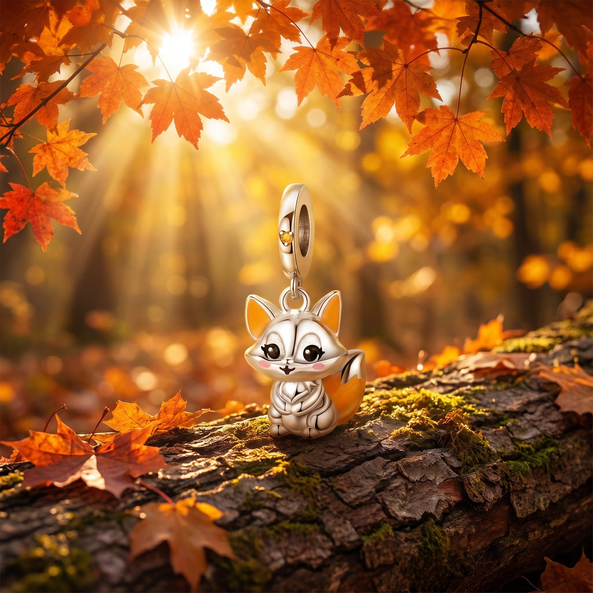 Charm pendant, petit renard mignon, pour femme, modèle Renardino