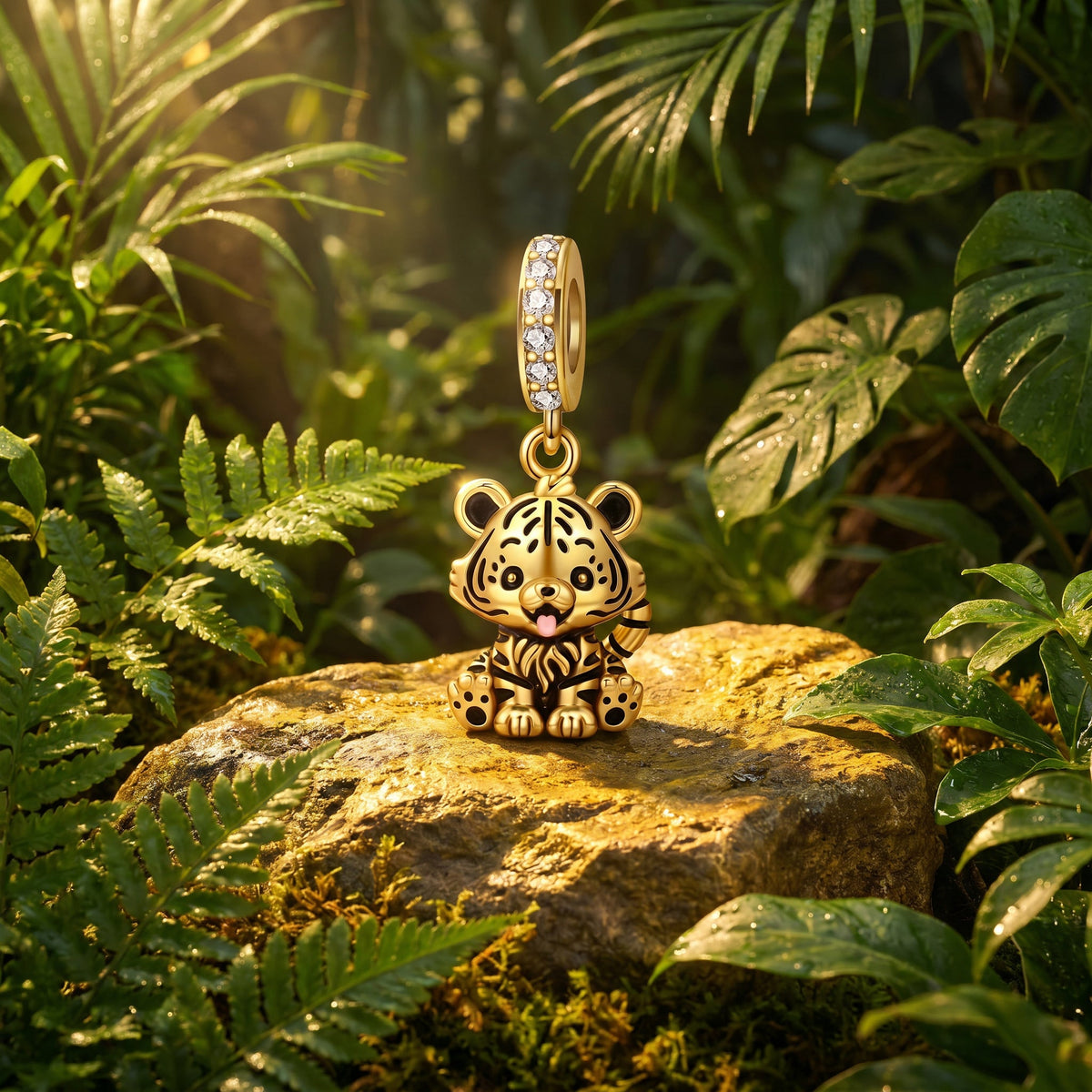 Charm pendant, petit tigre mignon, pour femme, modèle Tigrello