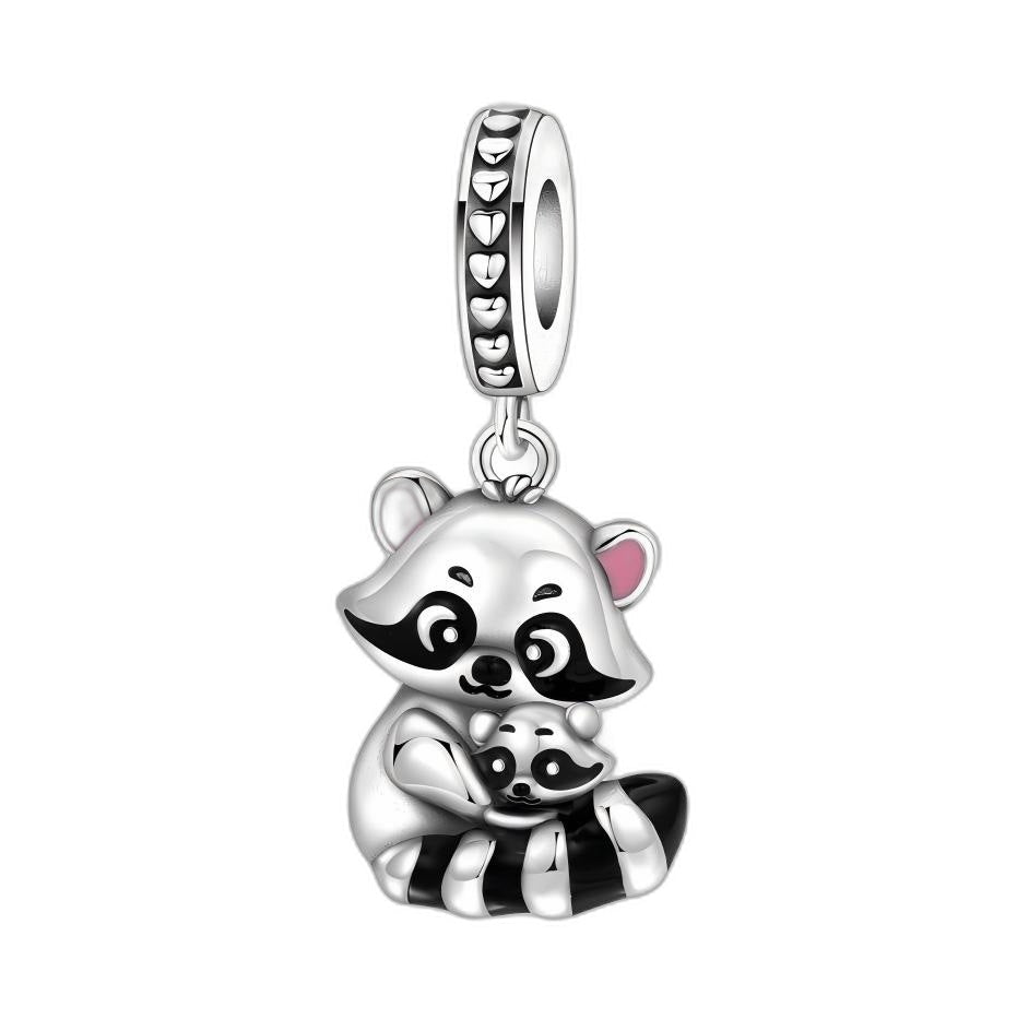 Charm pendant, raton laveur mère bébé mignon, pour femme, modèle Ratonina