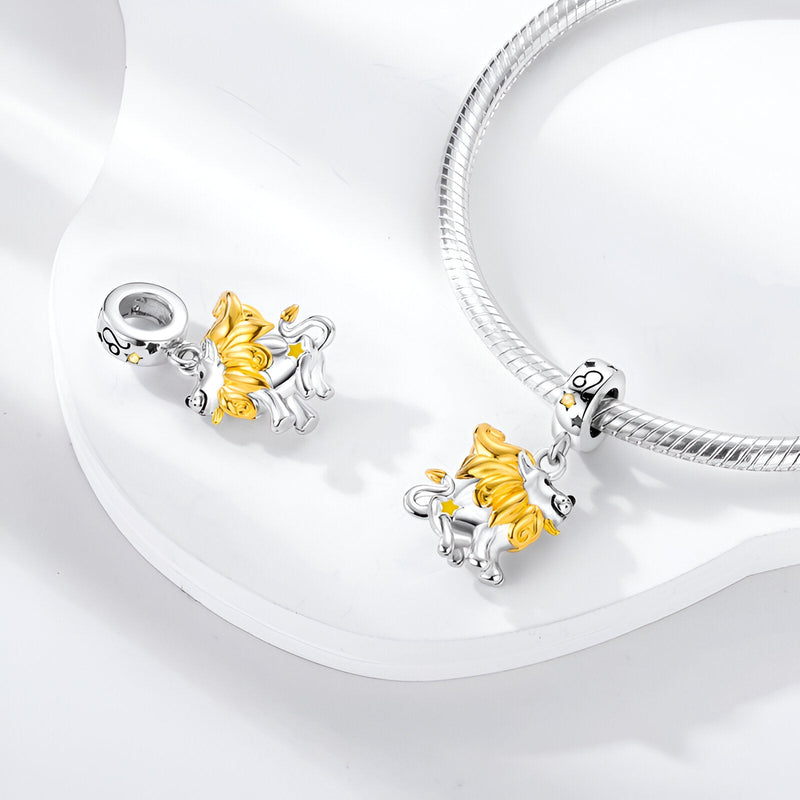 Colgante charm signo del zodiaco Leo, para mujer, modelo Aglaia