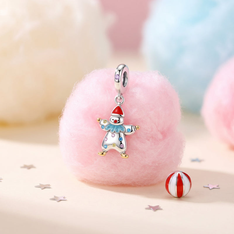Charm, pendente circo e luna park in argento, per donna, modello Clown Acrobata Stellato