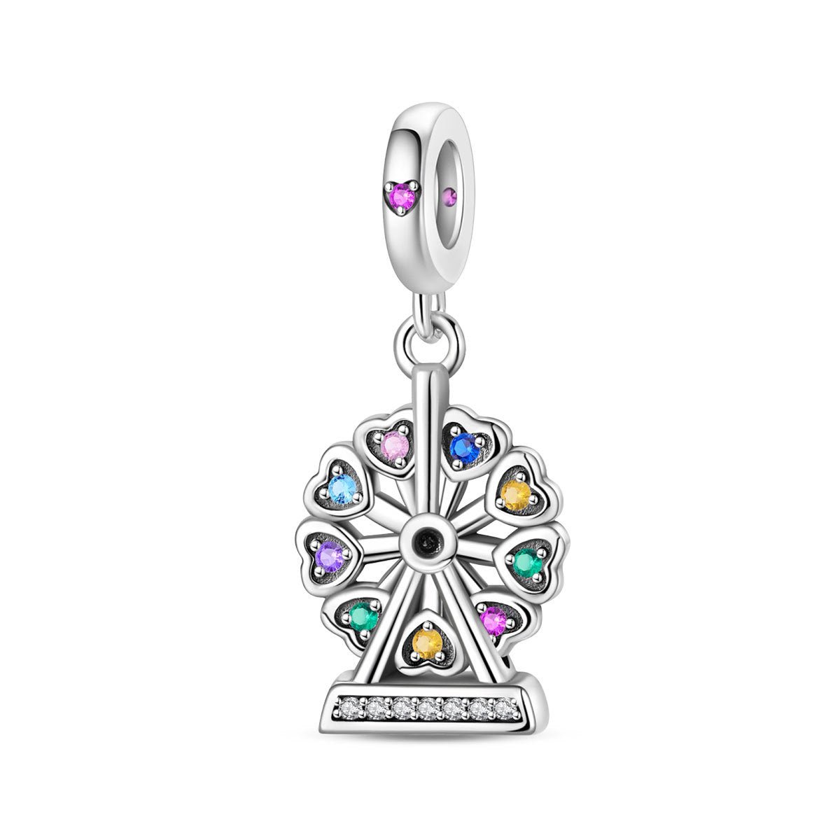 Charm, Pendentif cirque et fête foraine en argent, pour femme, modèle Grande Roue Festive