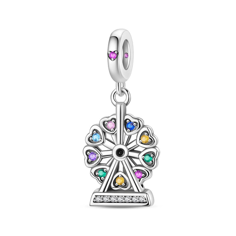Charm, Pendentif cirque et fête foraine en argent, pour femme, modèle Grande Roue Festive