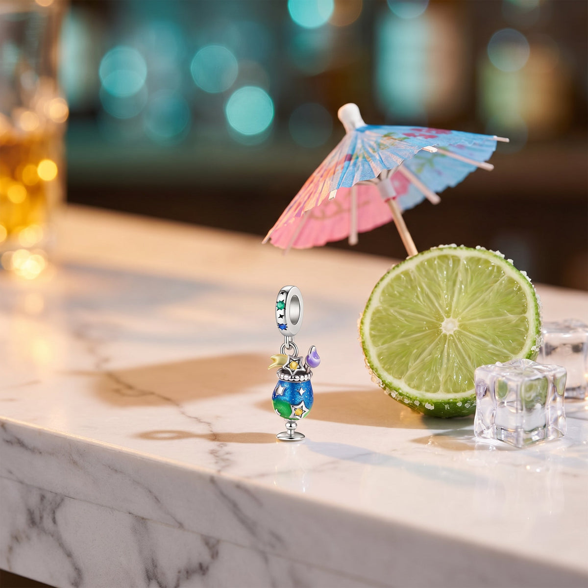 Bedel feestelijke cocktail, glinsterende emaille en reliëf sterren, voor dames, model Sterrencocktail