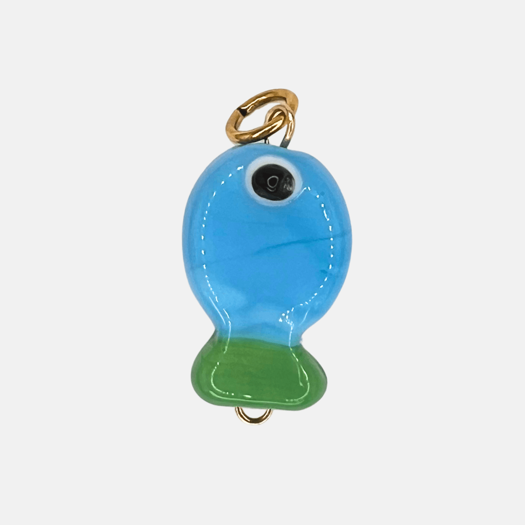 Charm for chain bracelet, Blue and Green Fish model