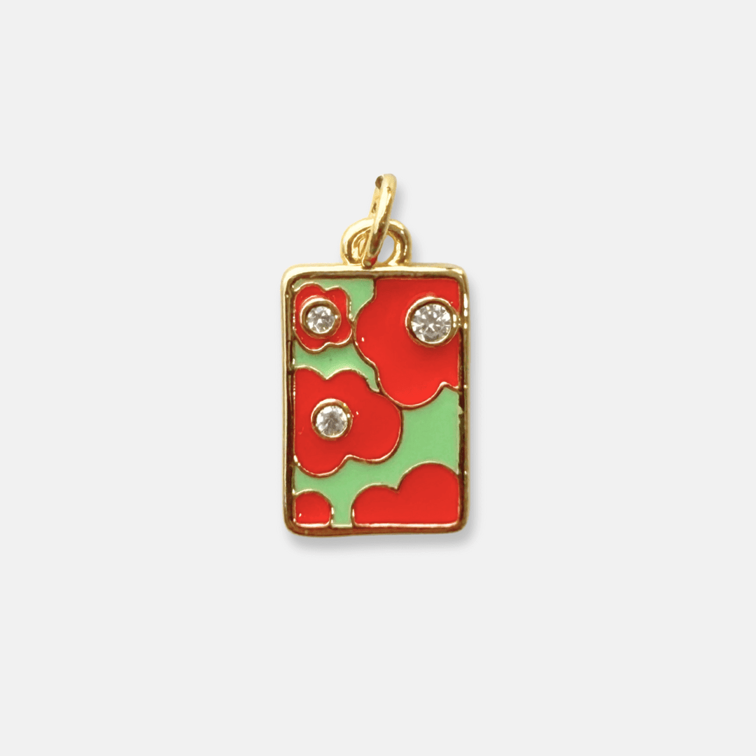 Charm for chain bracelet, Poppy Rouge model