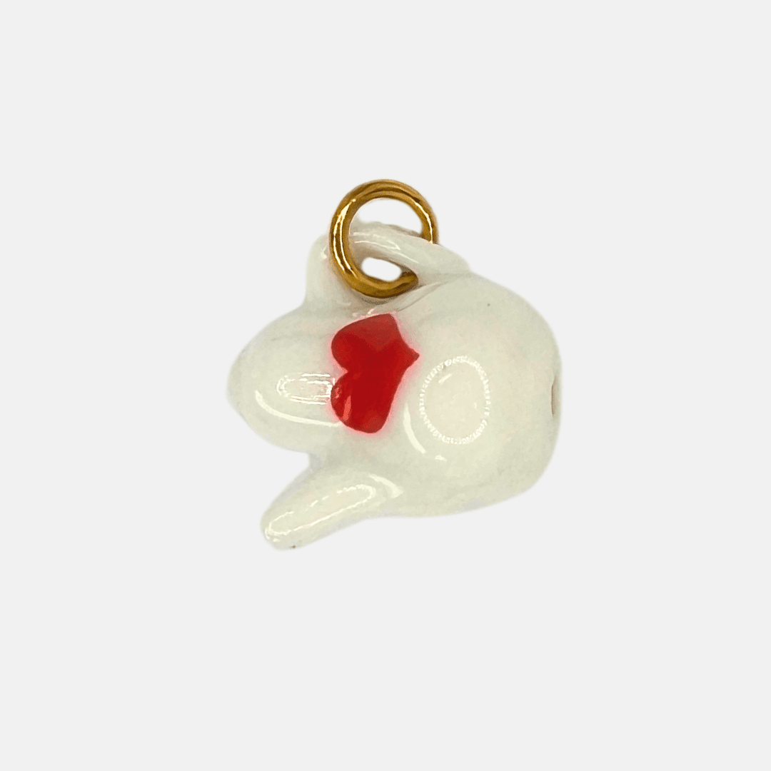 Charm for chain bracelet, Red Heart Teapot model