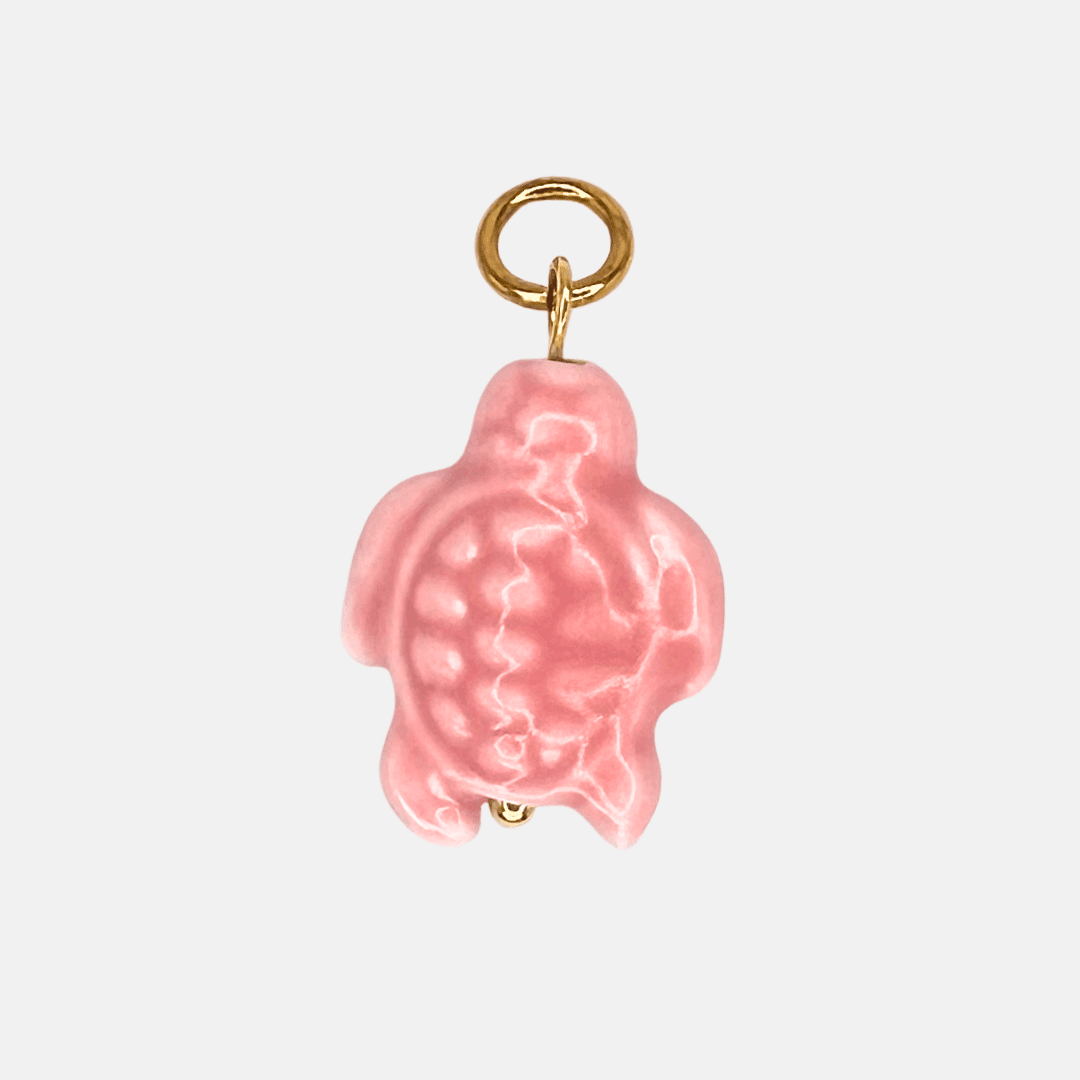 Charm for chain bracelet, Pink Turtle model