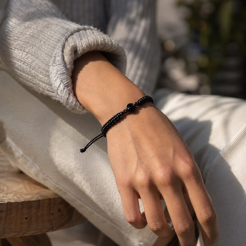 Pulsera personalizada con foto, cuerda y acero inoxidable, modelo Cielo