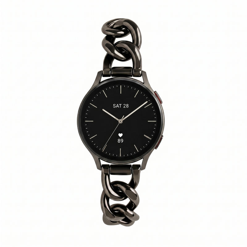 Bracelet femme pour smartwatch, maille gourmette élégante, maillons amovibles, compatible Samsung / Ice Watch / Garmin / Huawei / Honor / Amazfit / Xiaomi, modèle Ciza