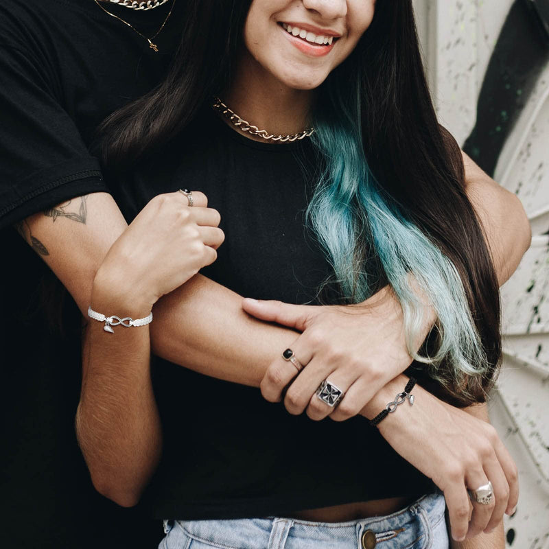 Dúo de pulseras de cordón en acero inoxidable, ideal para pareja, unisex, modelo Tedisse