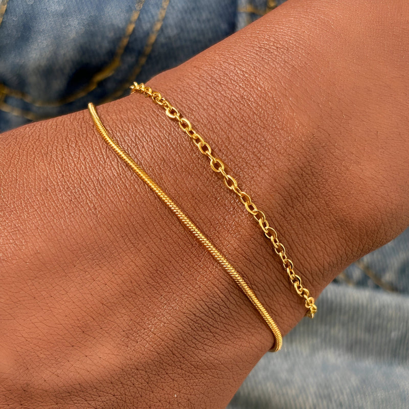 Dúo de pulseras de acero inoxidable para mujer, modelo Ondara