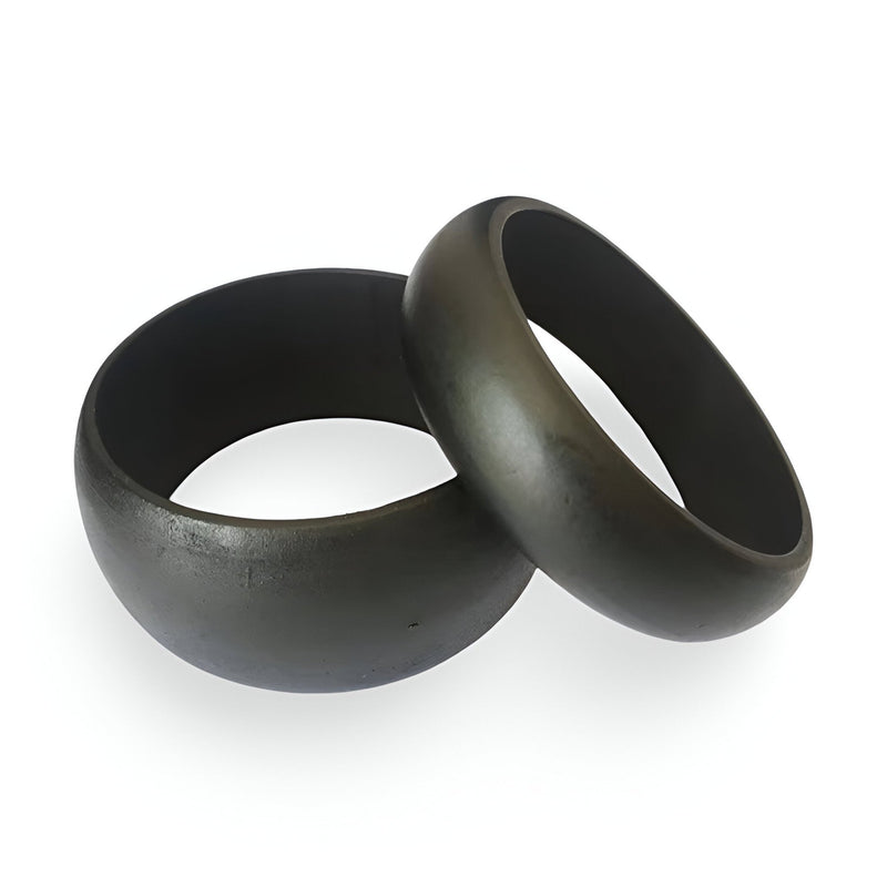 Duo de bracelets larges en bois naturel, finition lisse, tons noir et marron, forme ronde élégante.