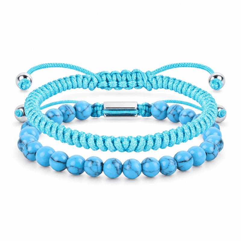 Bracelets Edouardo Turquoise – packshot studio frontal sur fond blanc