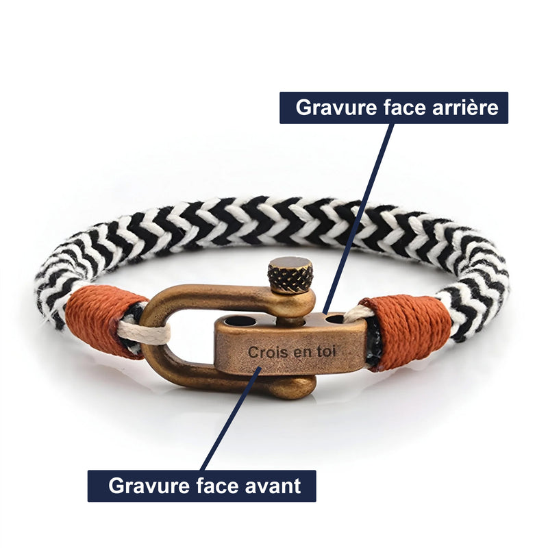 Vista previa de la personalización del brazalete modelo Santiago