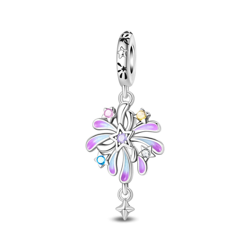 Charm, Pendentif fête et festivités en argent, pour femme, modèle Feu d'Artifice Multicolore