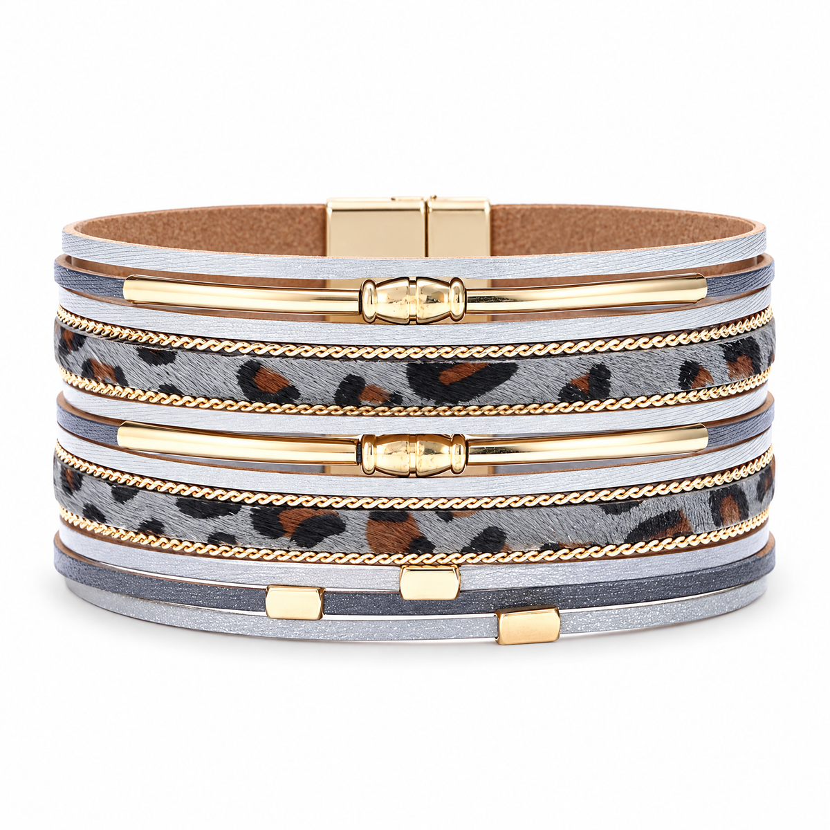 Packshot studio bracelet Hilana Gris, vue de face sur fond blanc — 8 octobre 2026