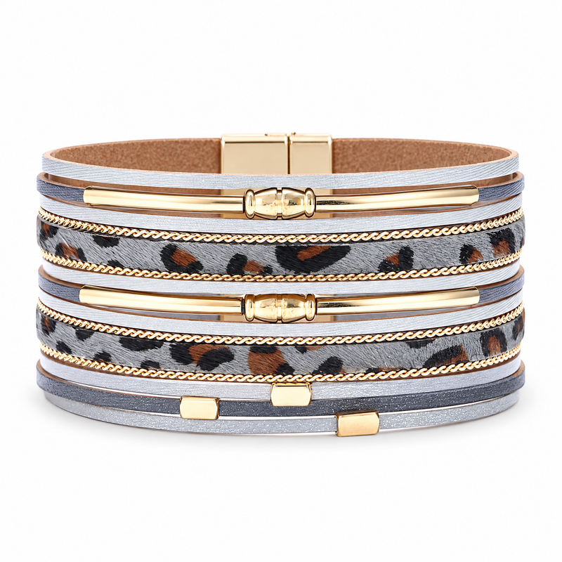 Packshot studio bracelet Hilana Gris, vue de face sur fond blanc — 8 octobre 2026