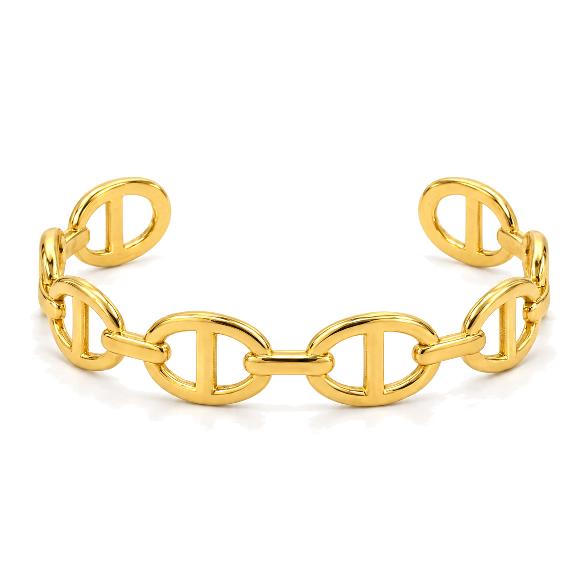 Packshot studio bracelet Lunaris Or, vue frontale basse, fond blanc pur — détails verrouillés 10 octobre 2026