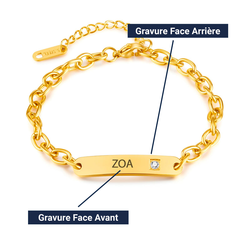 Vista previa de la personalización del brazalete modelo Zoa