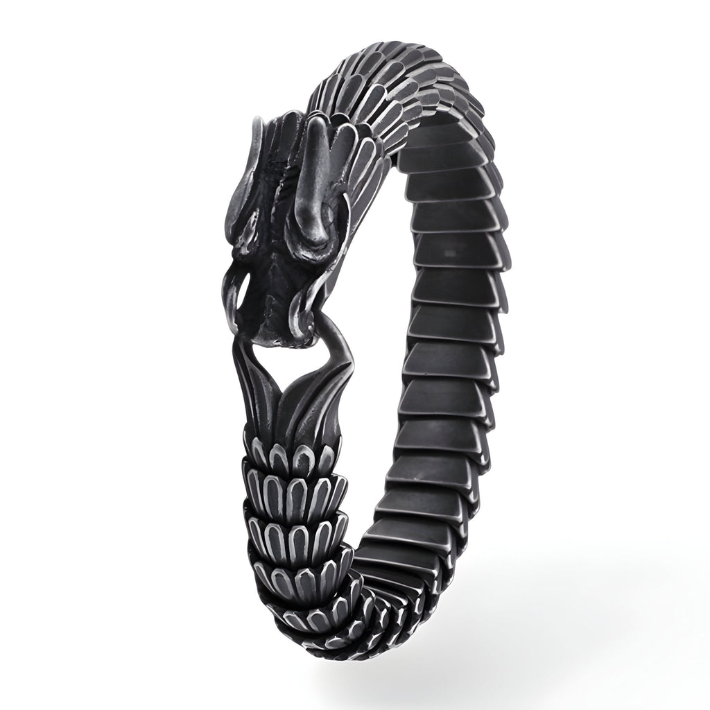 Bracelet acier inoxydable pour homme, en forme de dragon, modèle Arthur - La Boutique du Bracelet