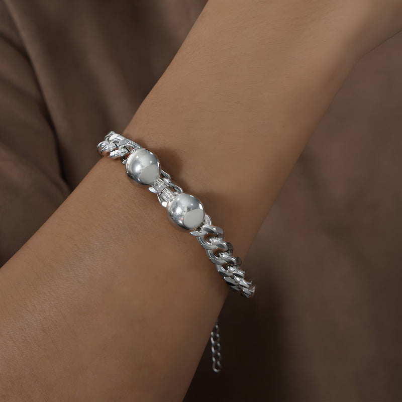 Glanzende en fonkelende titanium armband, model Élise