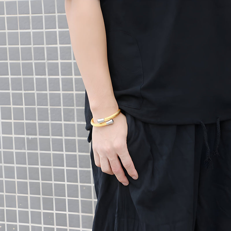 Pulsera de acero inoxidable para hombre, tipo brazalete, modelo Juan