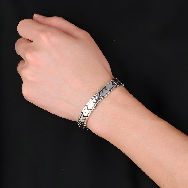 Pulsera de acero inoxidable para hombre, malla spiga, modelo Sean