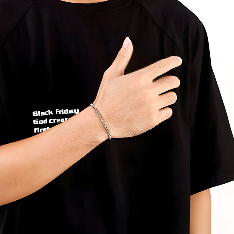 Pulsera de acero inoxidable para hombre, malla veneciana, modelo Pablo