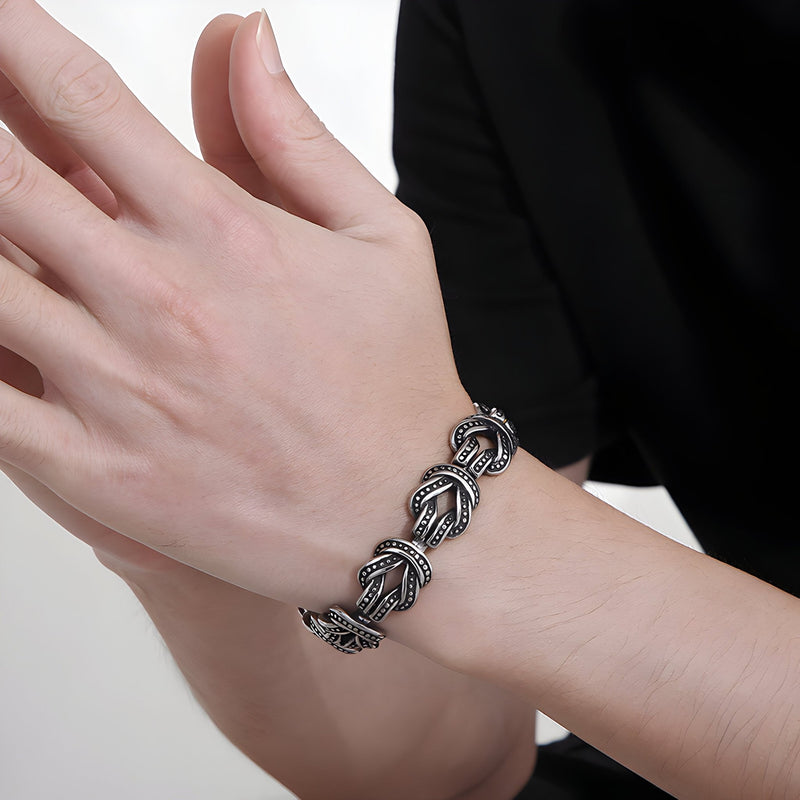 Bracelet en acier inoxydable pour homme, noeuds celtiques, modèle Arnaud