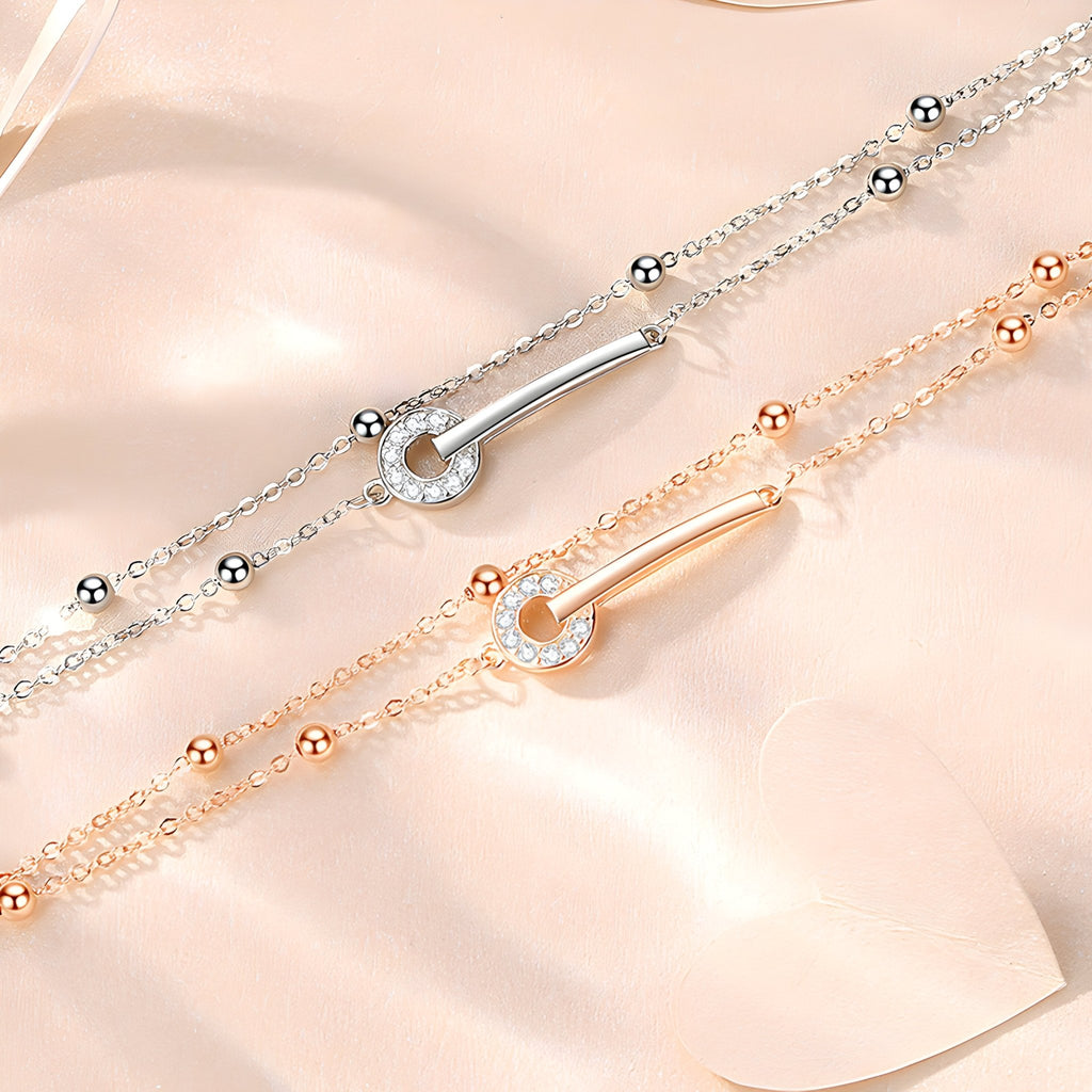 Bracelet en argent sterling pour femme, design barrette, modèle Johanna - La Boutique du Bracelet