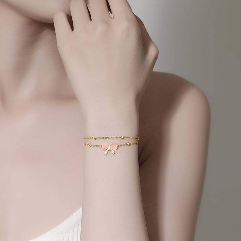 Pulsera de plata de ley para mujer, lazo de cinta, modelo Sandra